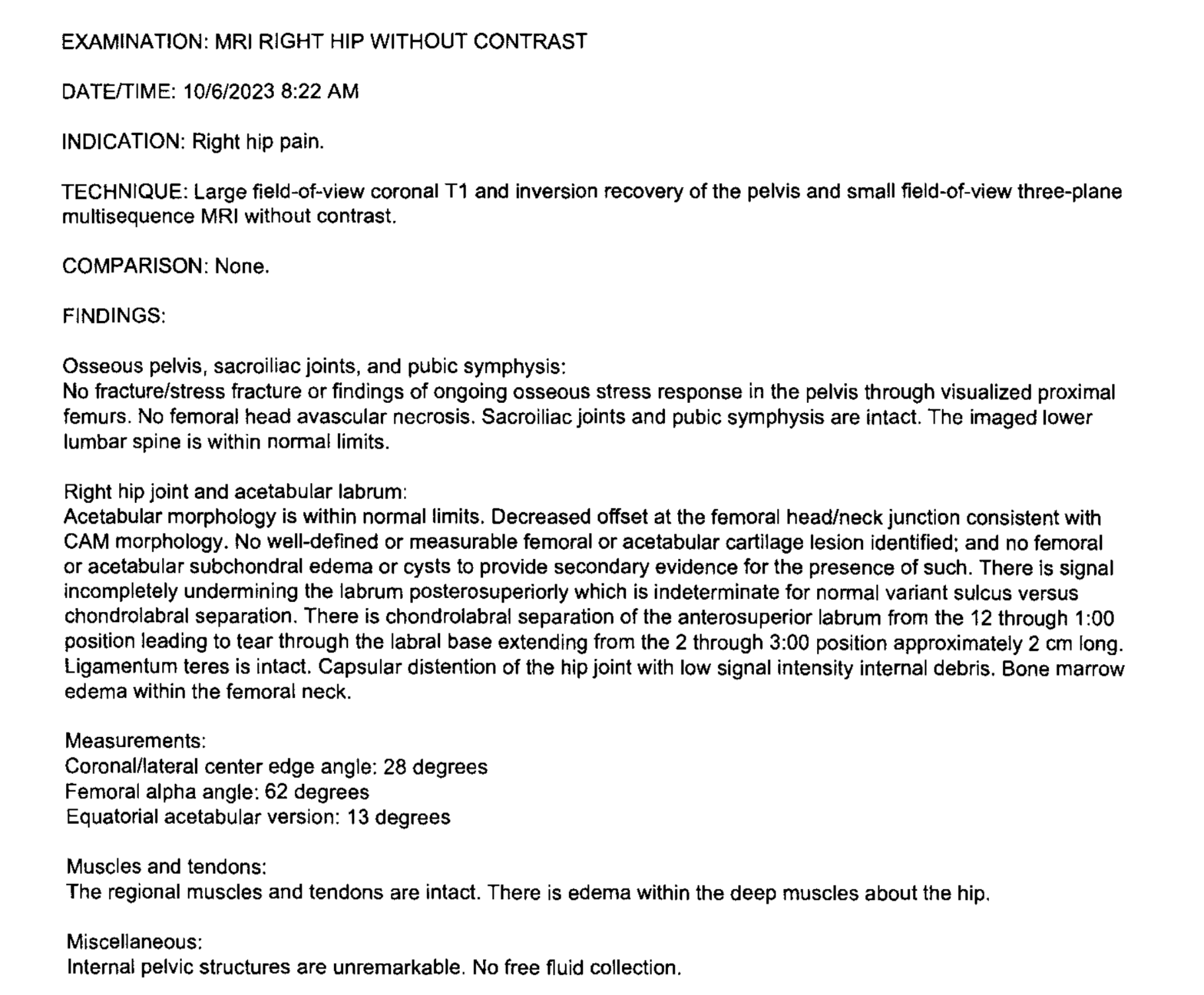 first-mri-report-one